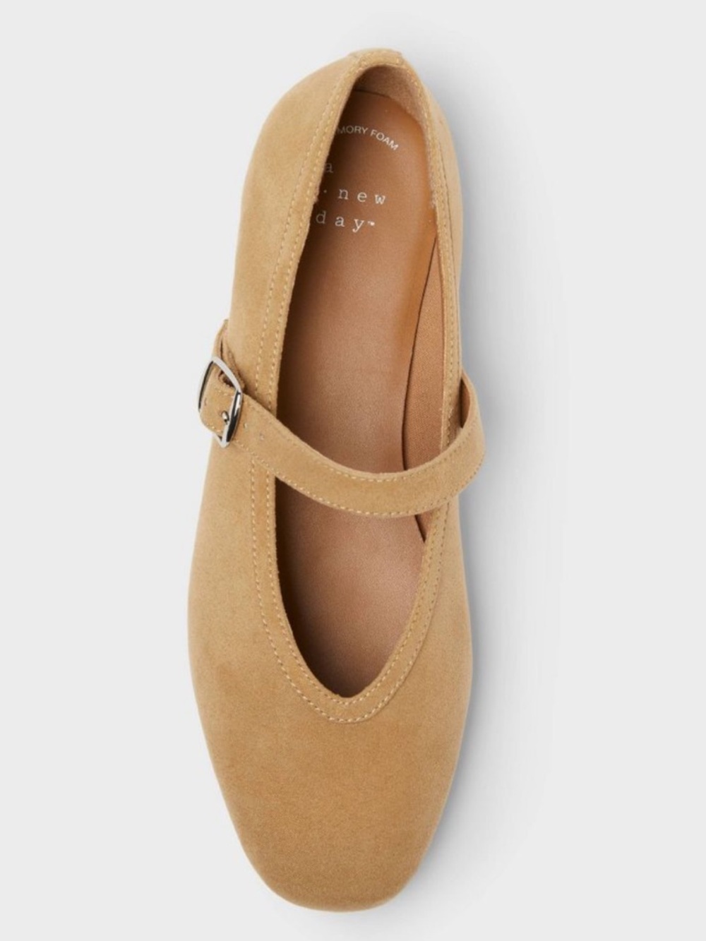 a new day Tan Suede Mary Jane Flats with Buckle Strap Various Sizes - Picture 1 of 10